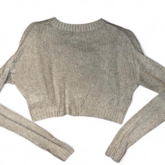 Divided Beige Knit Cropped Sweater - Picture 3 of 3